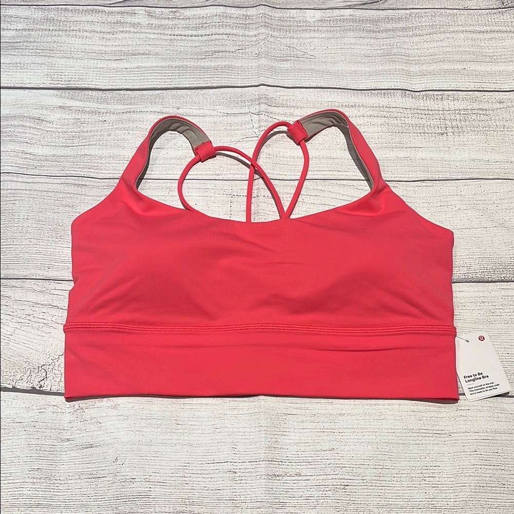 NWT Lululemon Free to Be Longline Bra *Light Support A/B Cup Lip Gloss | Size 10